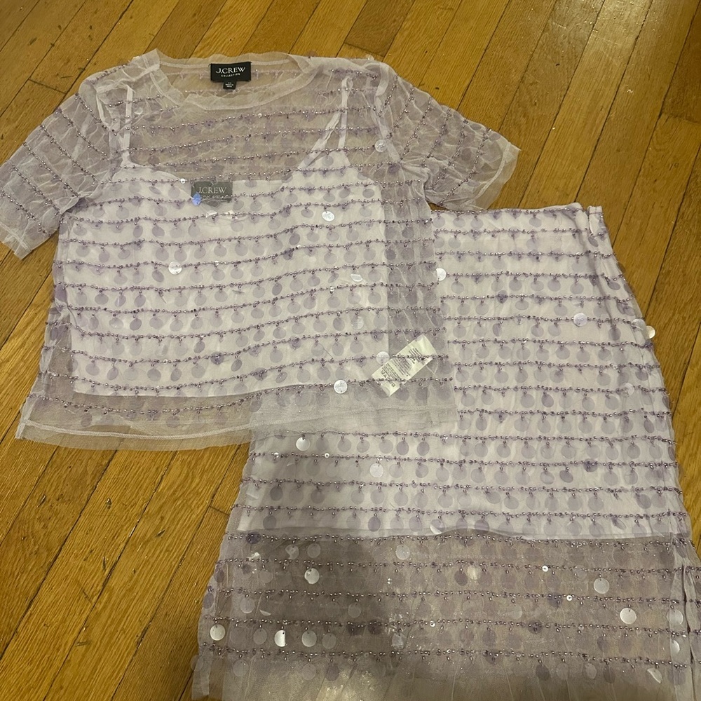 J.Crew Collection Lilac Sheer Ensemble